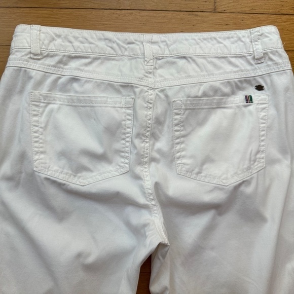 Ecru Cotton Blend White Pants Womens Sz 6 Buttons Ankle Straight Leg - Picture 4 of 12